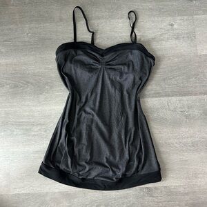2000s Lululemon grey and black cami top with adjustable strap size 6